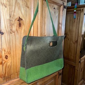 Wool shoulder messenger bag. Handmade.
